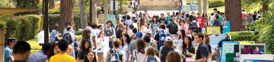 Bruin Walk filled with students
